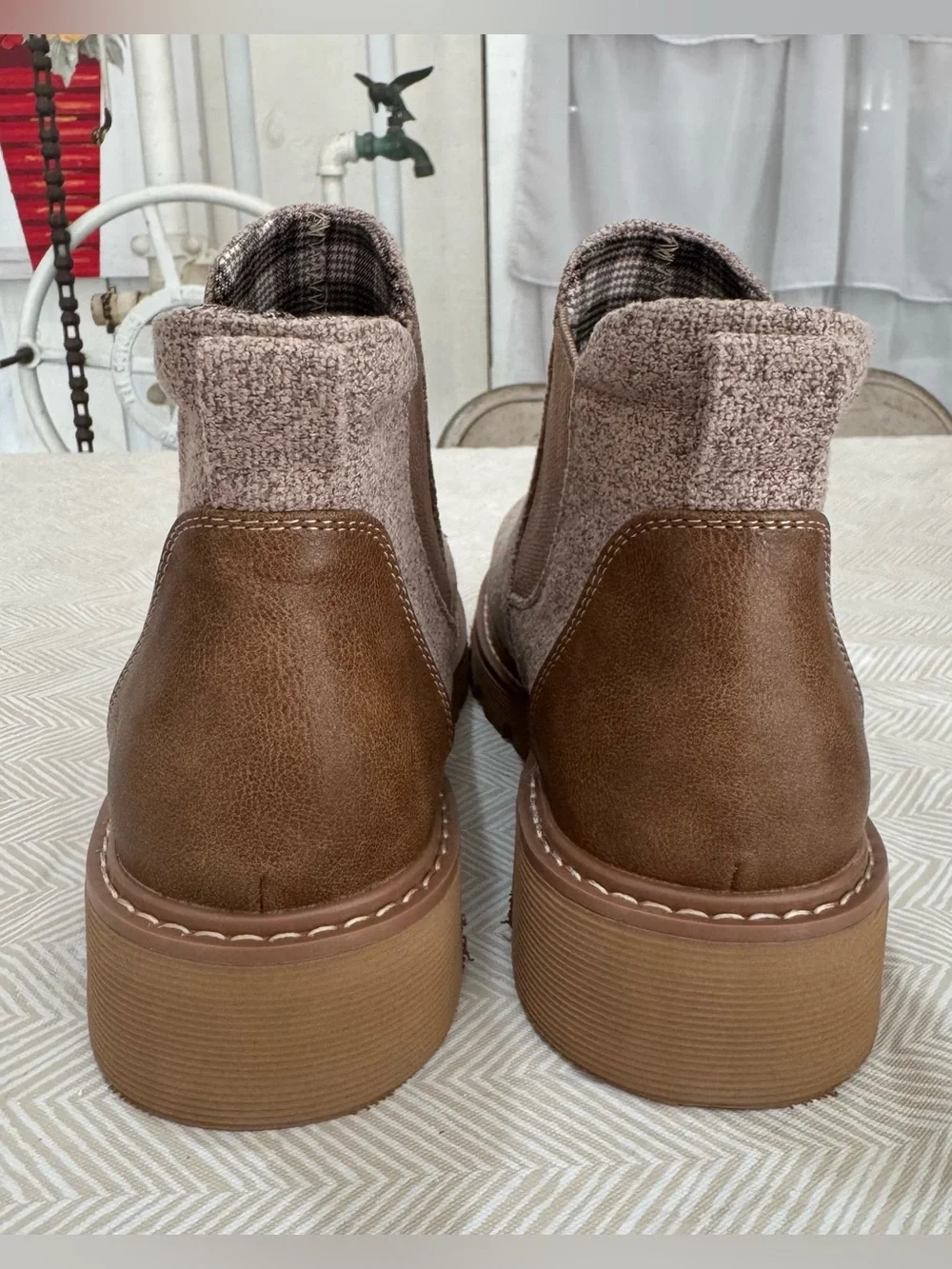 Corkys Taupe Chelsea Booties with Brown Accent